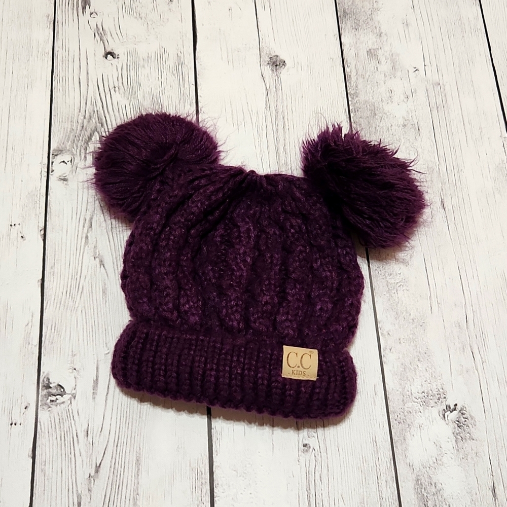 C.C. Purple toddler Pompom Winter hat